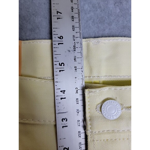 Levis Mens 501 Jeans 40x34 Straight Yellow Button Fly Yellow High Shrink Rigid - Picture 11 of 16